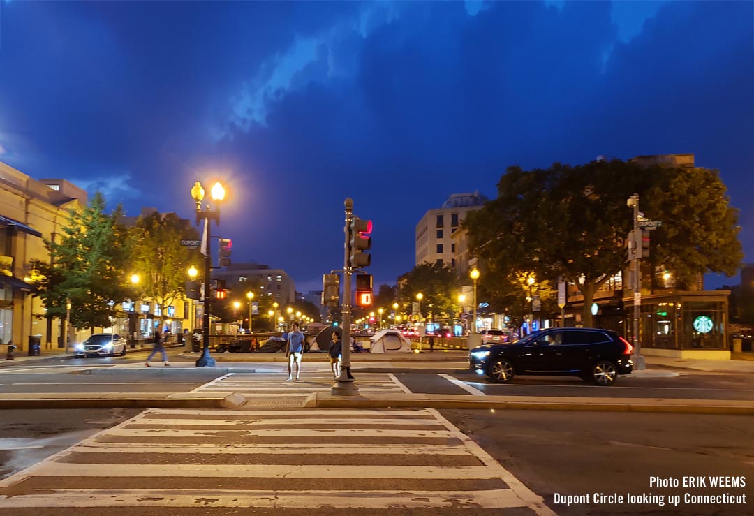 Looking up Connecticut Ave from Dupont Circle